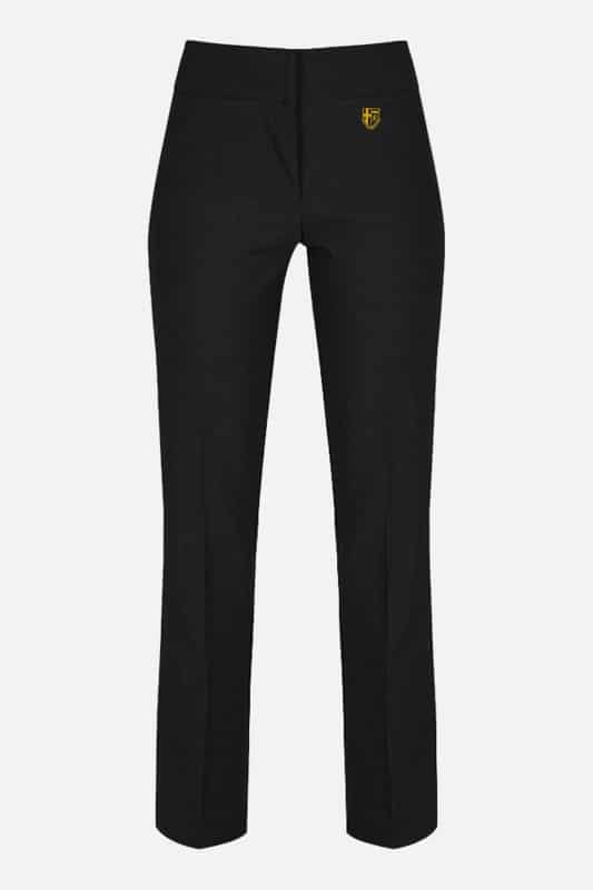 Girls Black School Trousers Straight leg Stretch women office work trouser   eBay