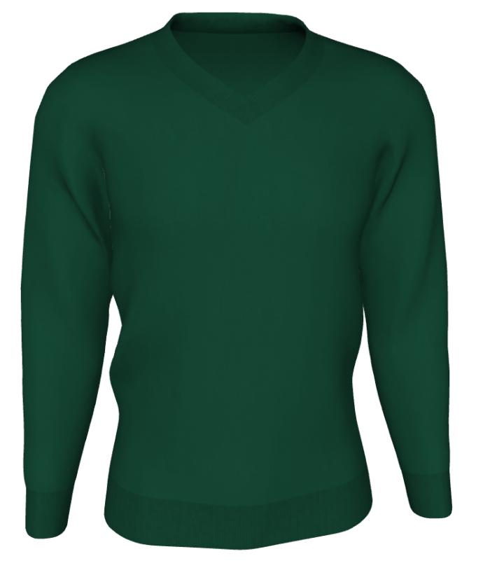 Plain Bottle Green V-Neck Jumper - Just-SchoolWear & Academy School ...